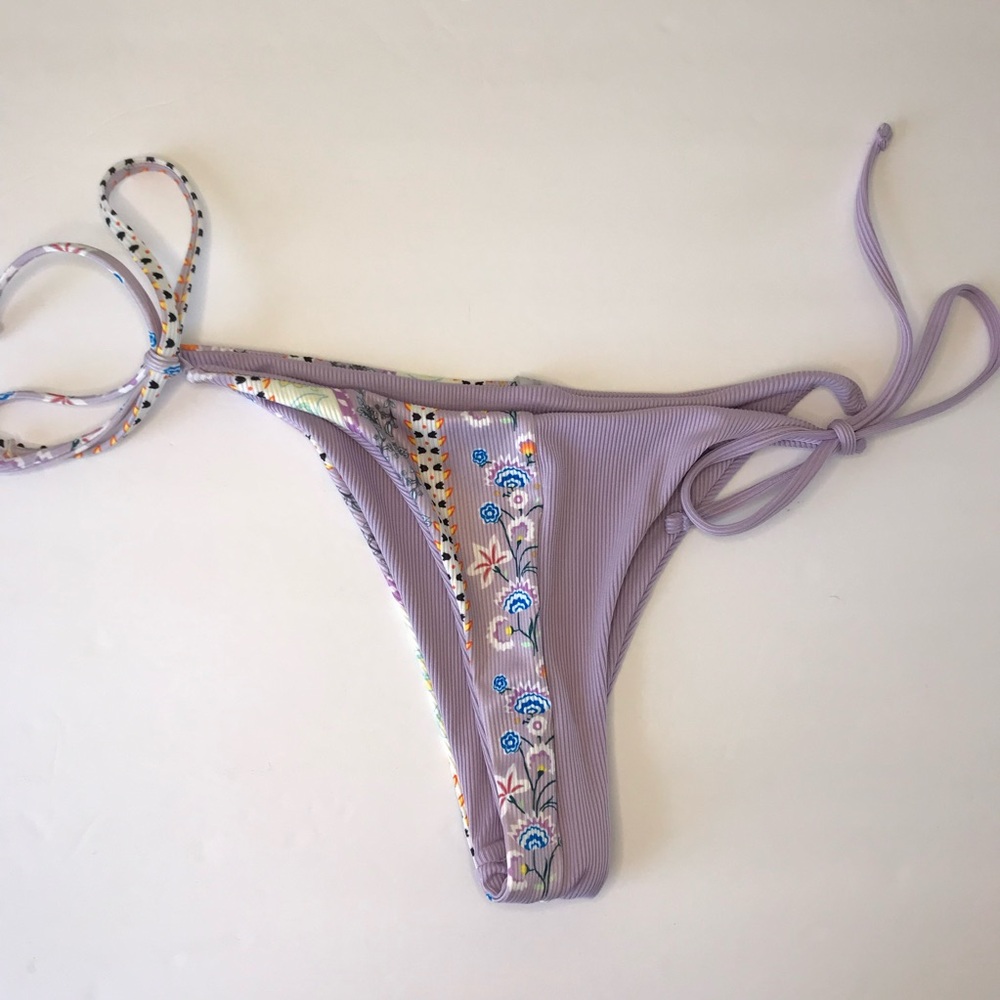 Zaful Teeny Purple Ribbed Bikini Bottoms Size 6/M